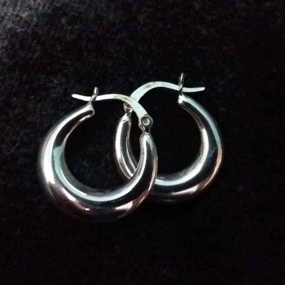 Genuine Silver Hoop Earrings